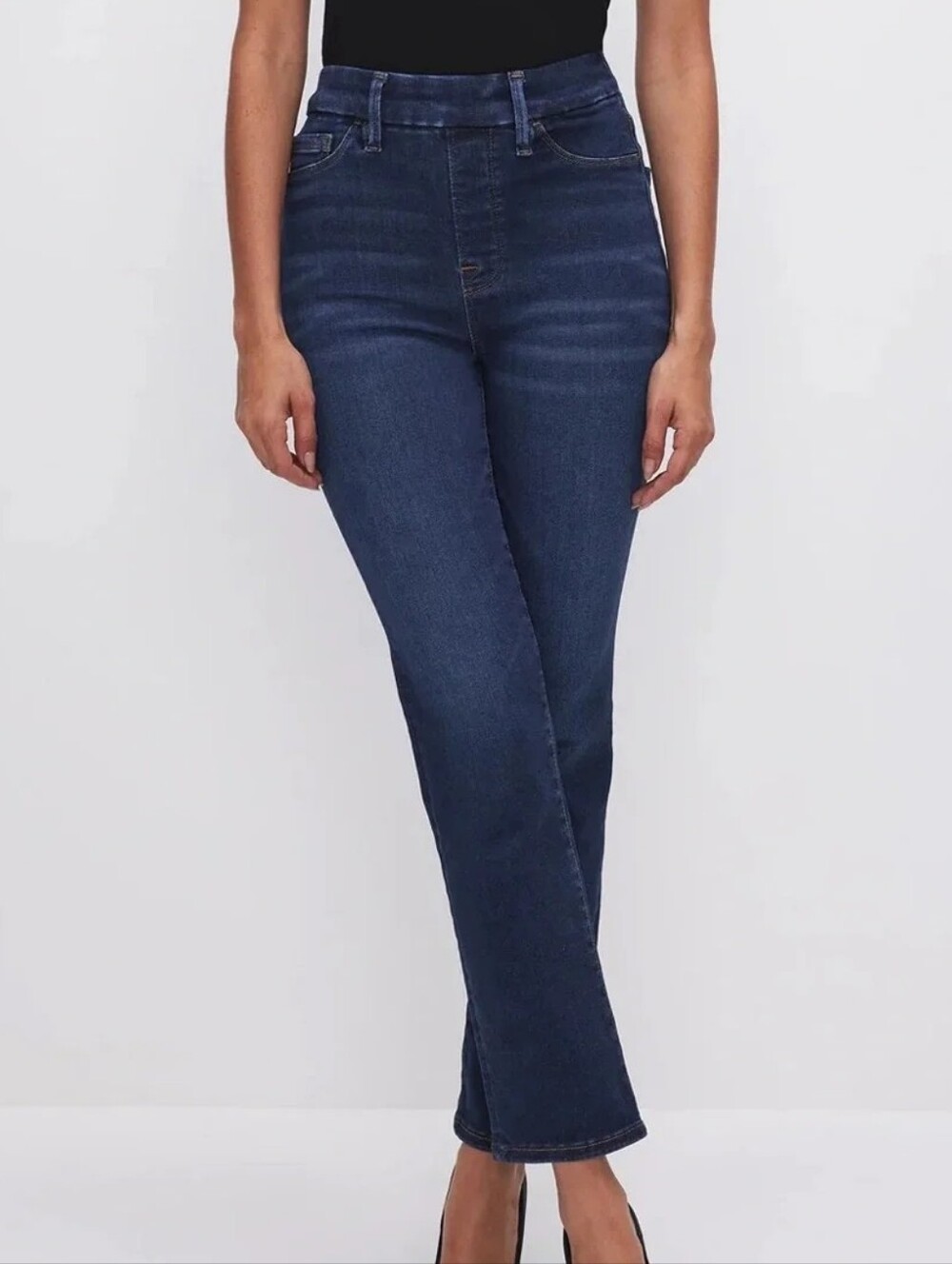 Good American Pull On Straight M Indigo491